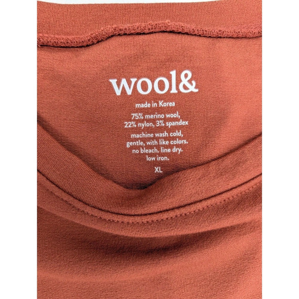 Wool& Sierra Tank Swing Shift Dress Size XL Rust Merino Wool Stretch Luxury - Picture 3 of 6